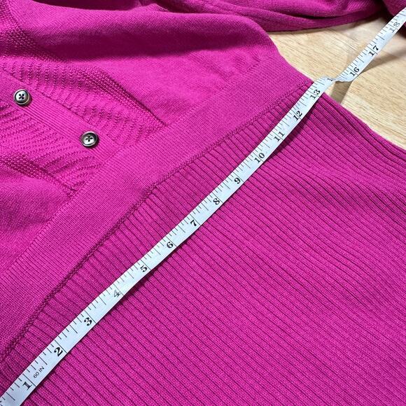 TOCCIN NY NWT Felicity Long Sleeve Ribbed Knit Sweater Dress Fuchsia Size Small - Picture 8 of 9